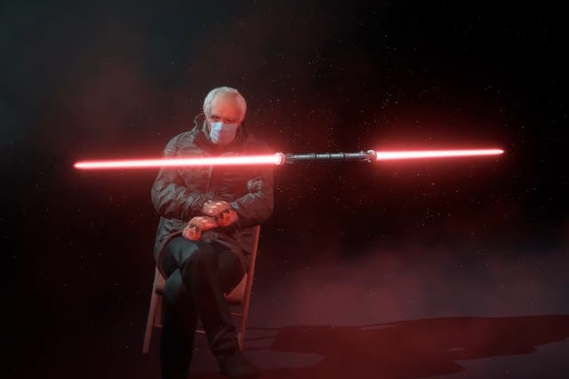 A still of the Star Wars: Battlefront II mod which adds Bernie Sanders as a playable character