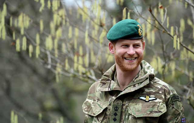 <p>The Duke of Sussex on a visit to 42 Commando Royal Marines at their base in Bickleigh in 2019</p>
