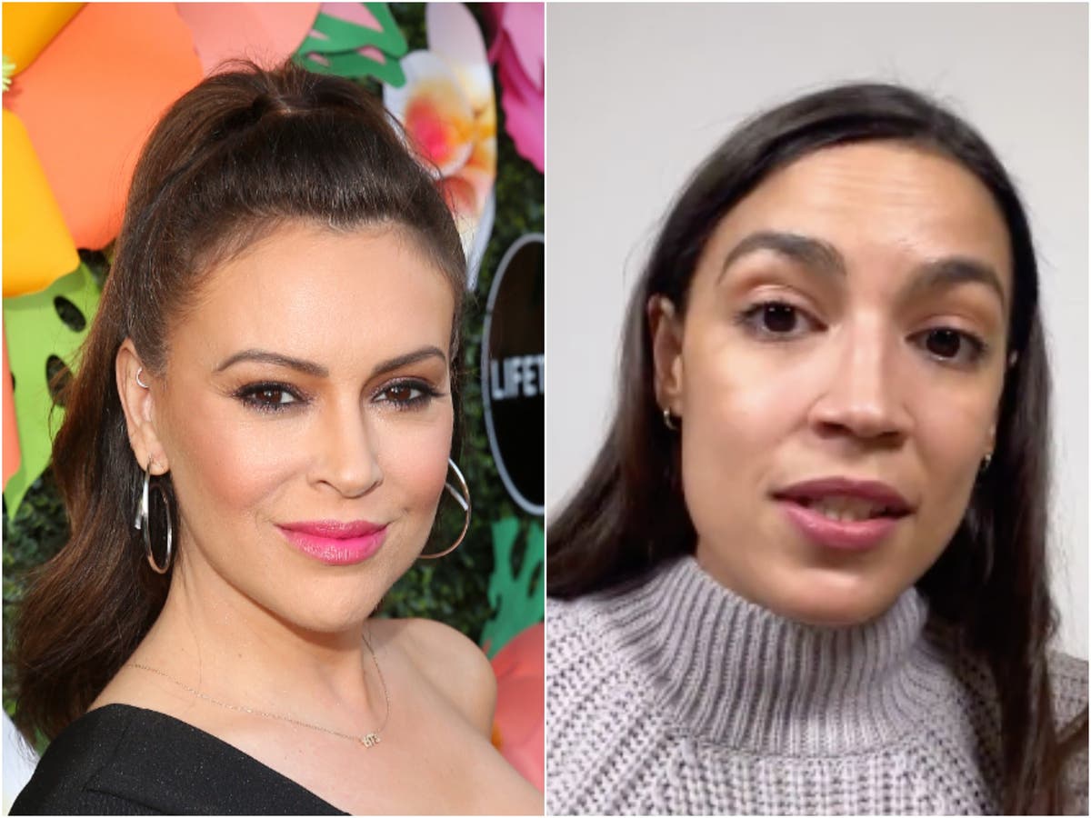 Alyssa Milano Criticised For Awful Comment During Alexandria Ocasio Cortez S Moving Instagram Live The Independent