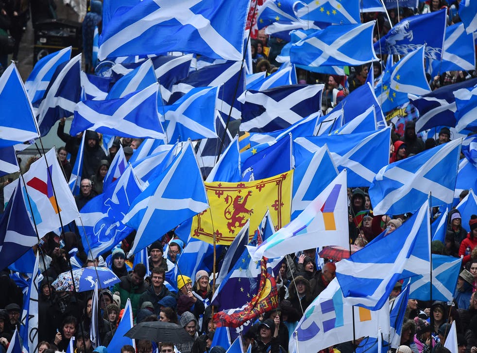 Scottish independence rally in Glasgow in January 2020