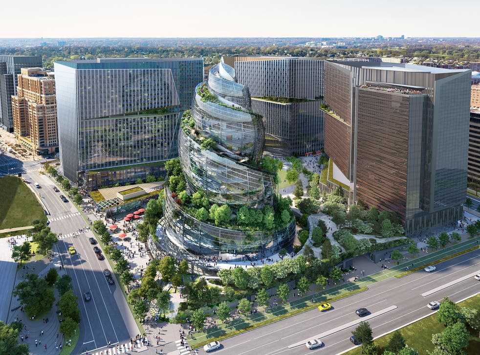 Headquarters helix Amazon reveals eyecatching office tower proposal