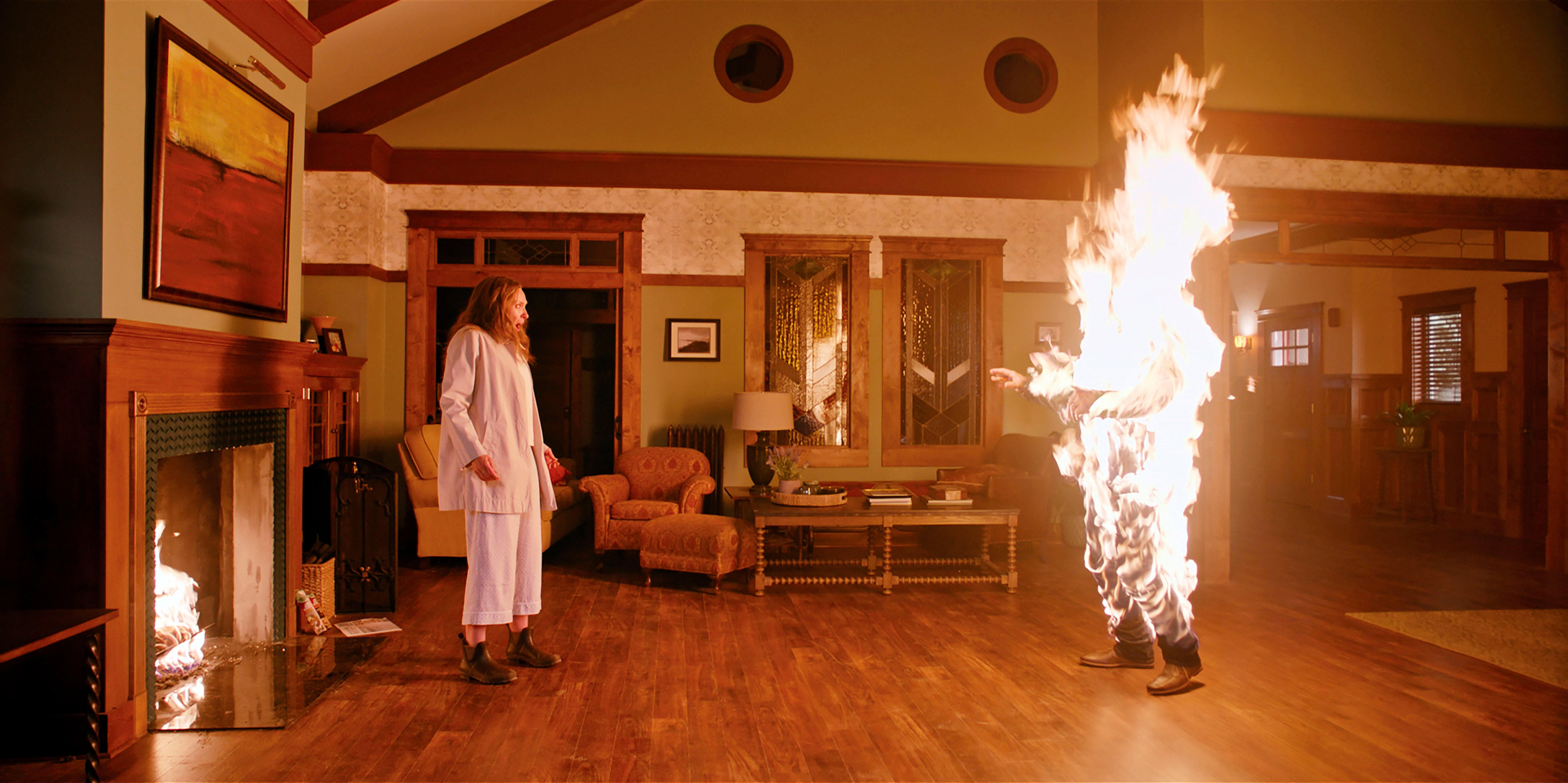 Spontaneous combustion is used to shock in the horror flick ‘Hereditary’