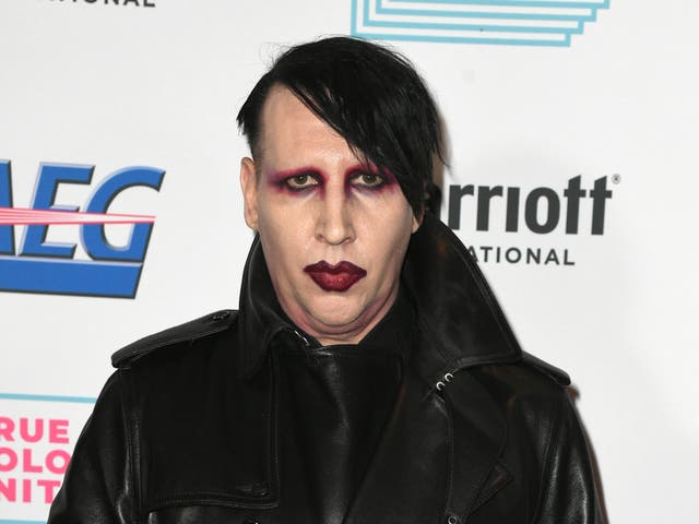 Marilyn Manson at a benefit on 10 December 2019 in Los Angeles, California