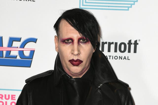 Marilyn Manson at a benefit on 10 December 2019 in Los Angeles, California