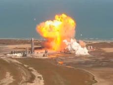 SpaceX starship explodes on landing in latest test of Mars-bound craft