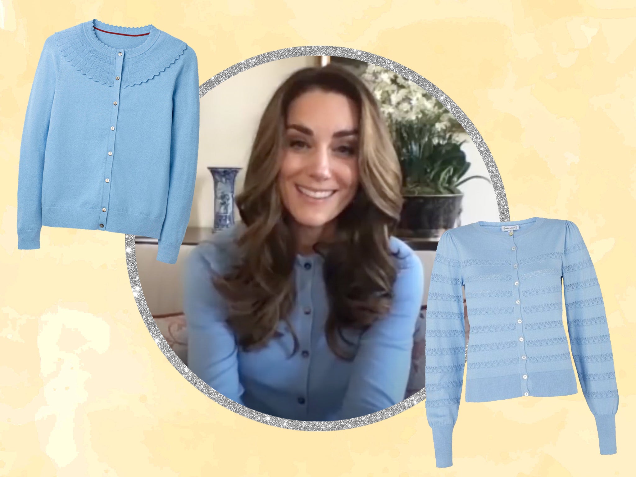 The duchess wore the cardigan during a video call to a nurse in November 2020