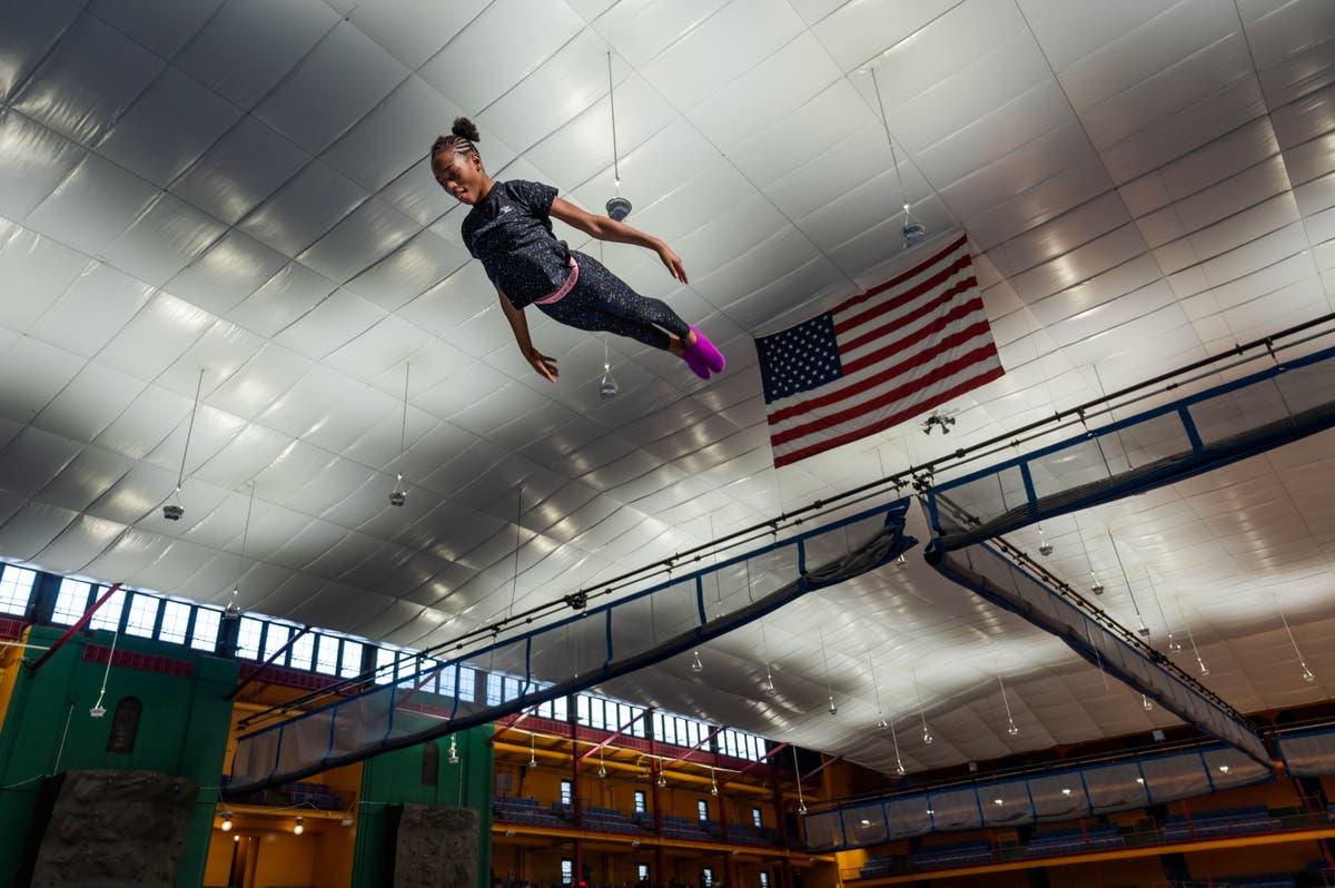 A fearless young gymnast following in the steps of Simone Biles