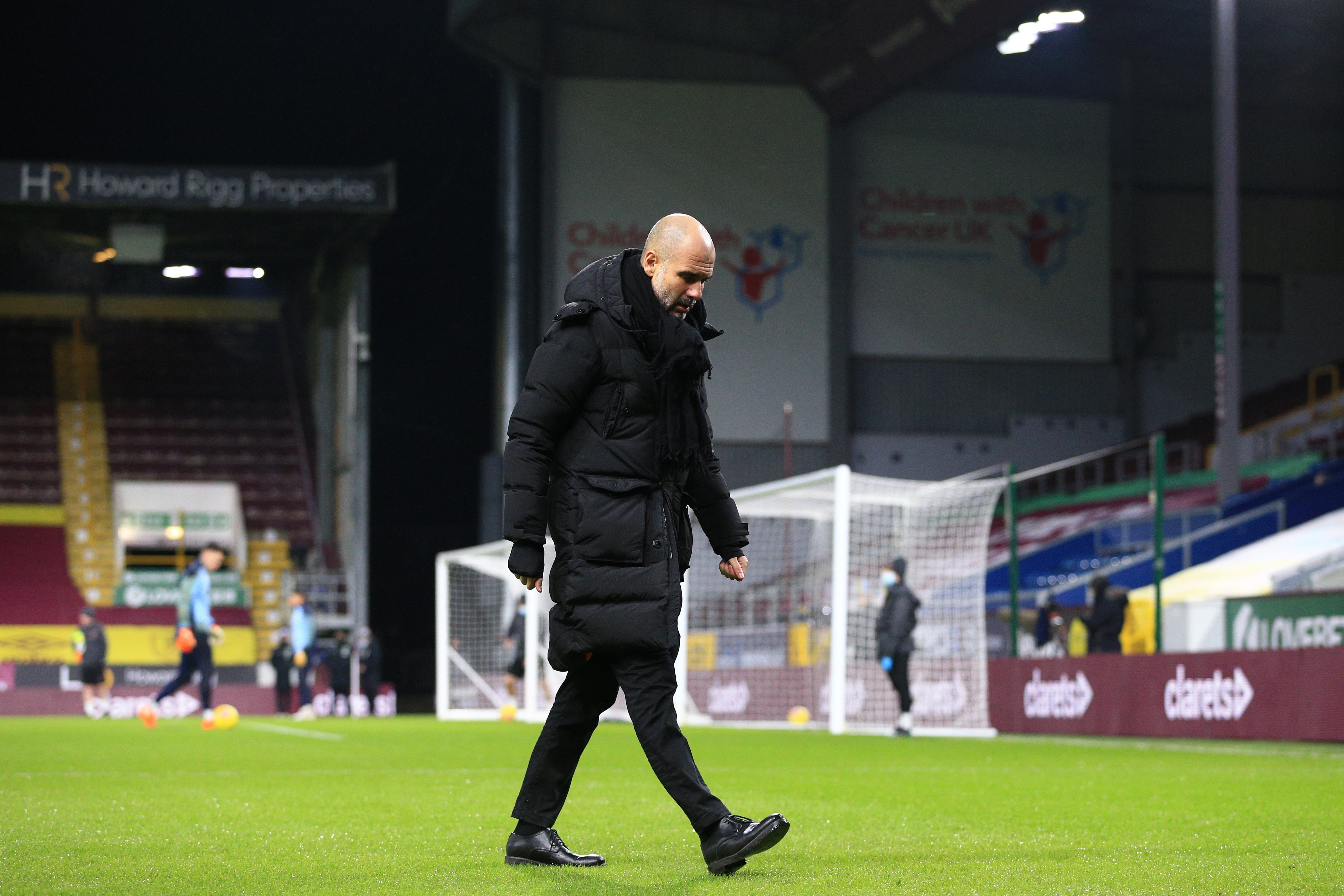 Pep Guardiola walks away after City’s win over Burnley