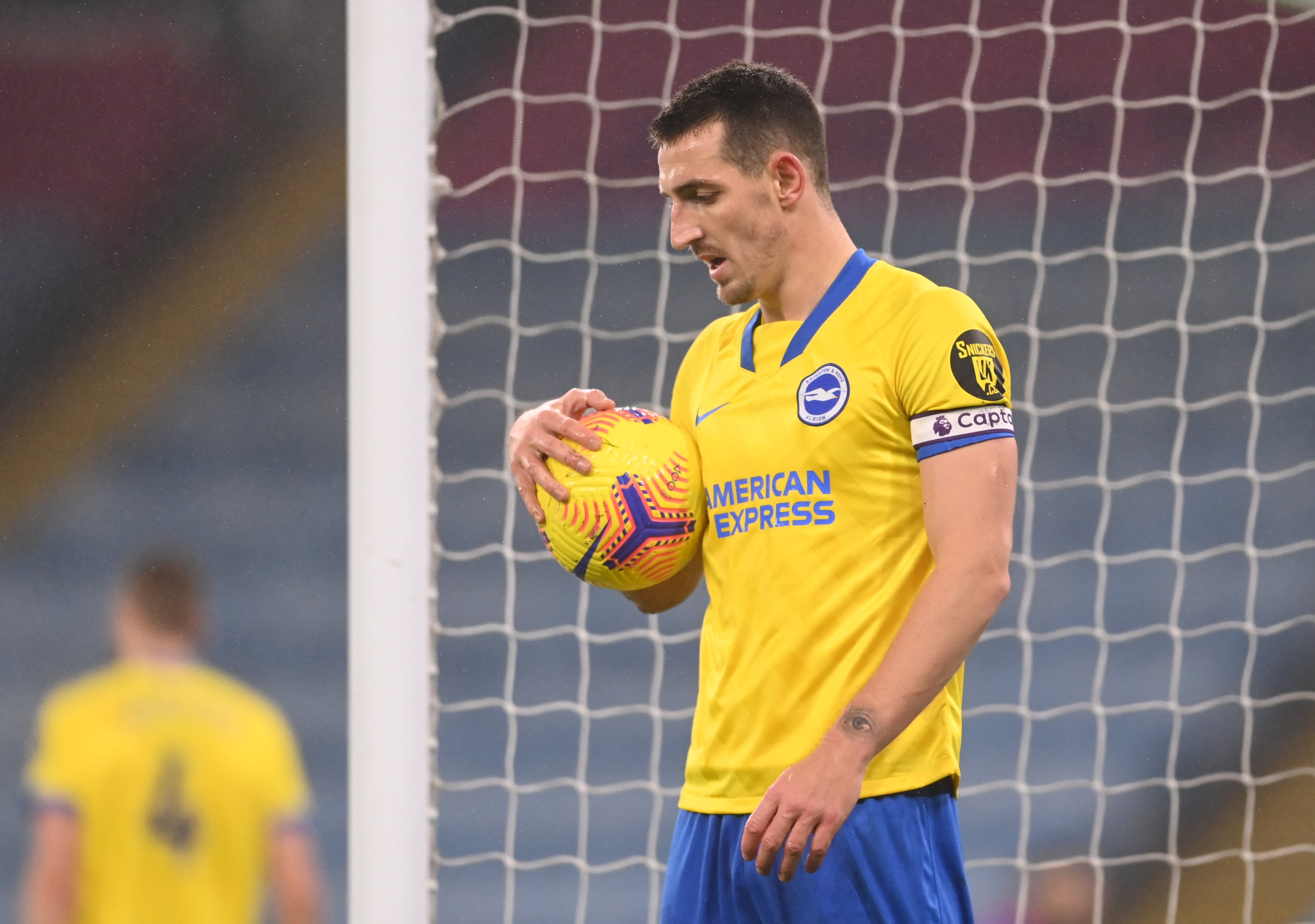 Brighton captain Lewis Dunk during the defeat to Manchester City