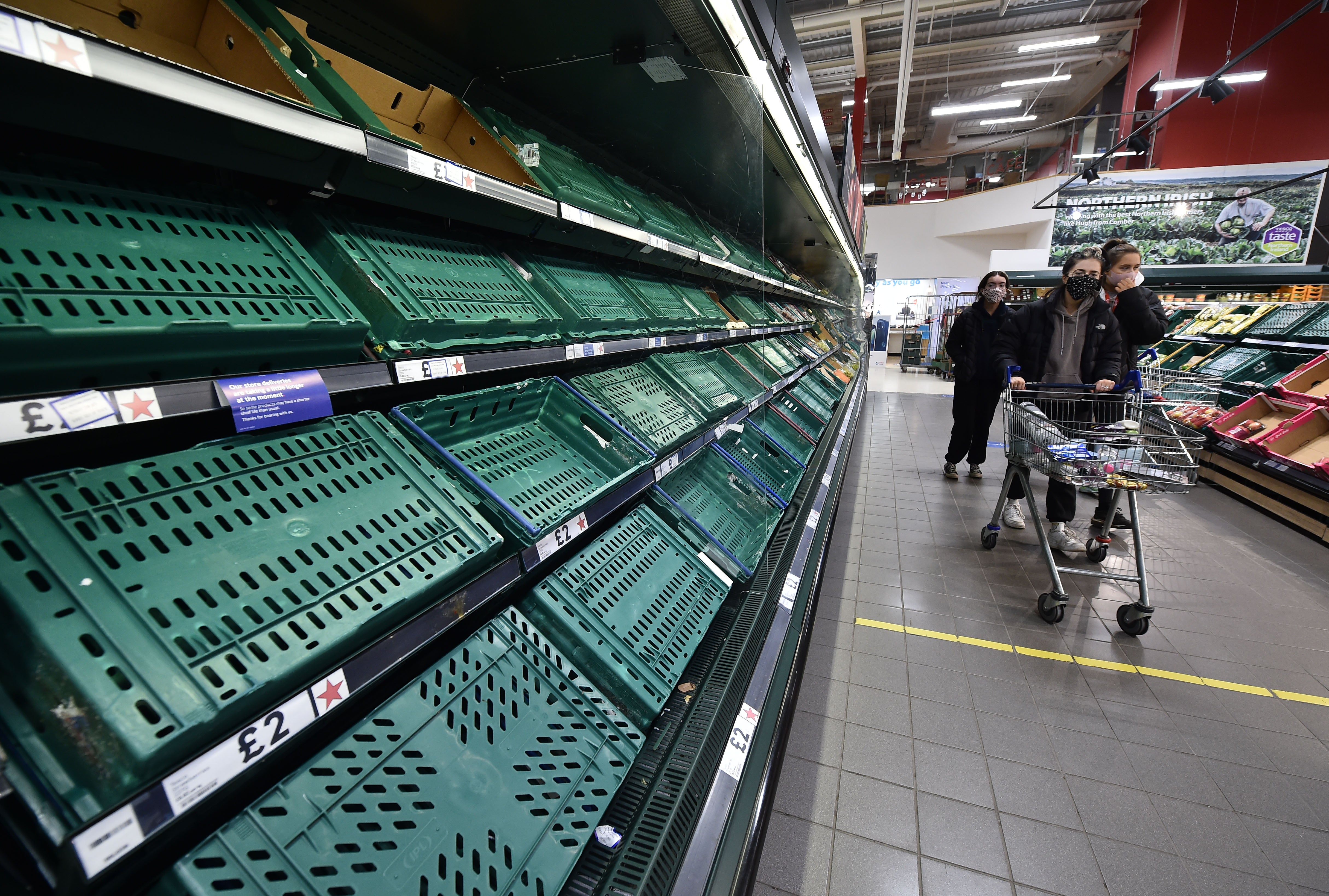 Supermarkets in Northern Ireland are already seeing disruption to food supplies after the end of the Brexit transition period on 31 December