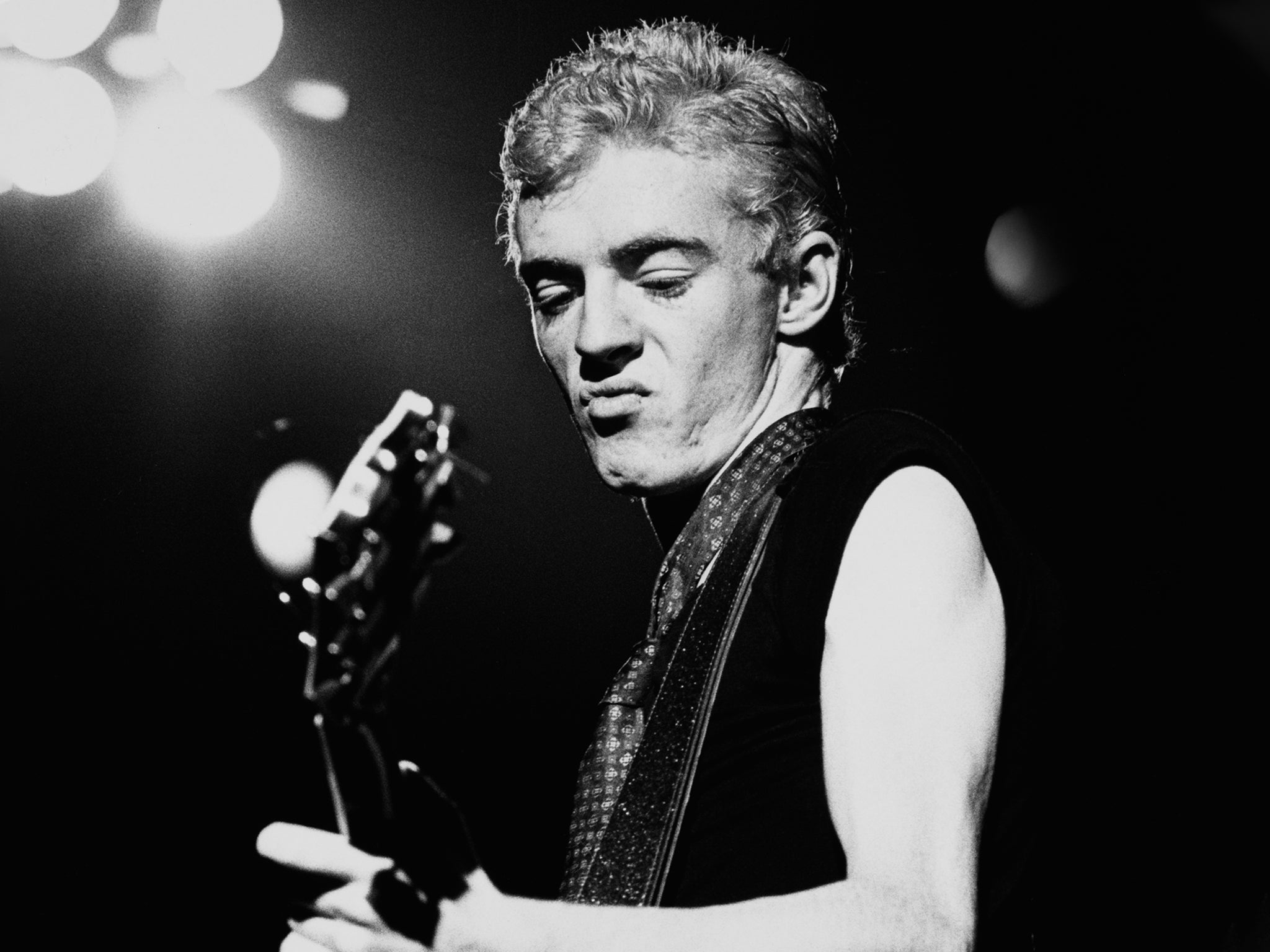 Irish singer-songwriter, guitarist and record producer Philip Chevron of punk band The Radiators from Space, 1977