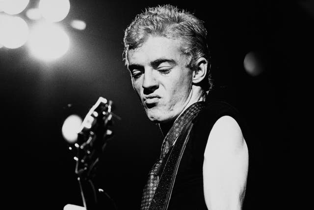 <p>Irish singer-songwriter, guitarist and record producer Philip Chevron of punk band The Radiators from Space, 1977</p>