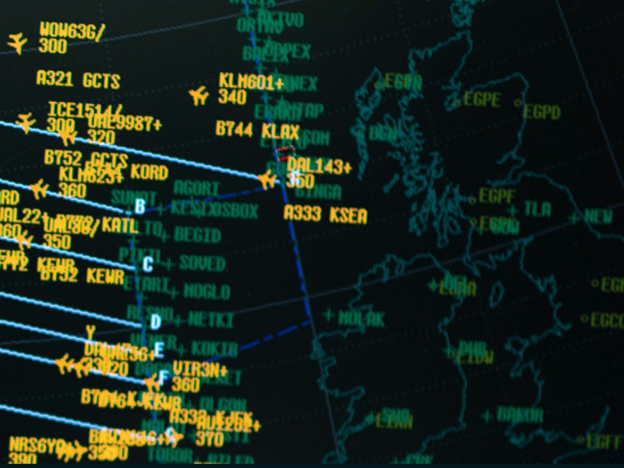 Vectors, Victor: Nats map of flights going west from the UK and Ireland