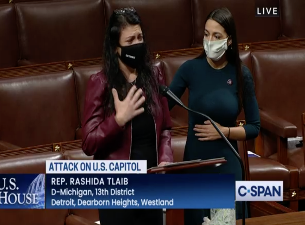 <p>AOC comforts weeping Rashida Tlaib as she recounts ‘trauma’ of death threats in Capitol riot testimony</p>
