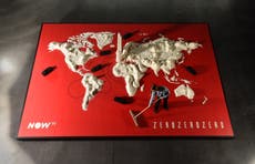 World map made of flour highlights global cocaine consumption ahead of NowTV series ZeroZeroZero