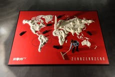 World map made of flour highlights global cocaine consumption ahead of NowTV series ZeroZeroZero