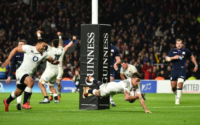 George Ford scores England’s final try in a classic against Scotland at Twickenham in 2019