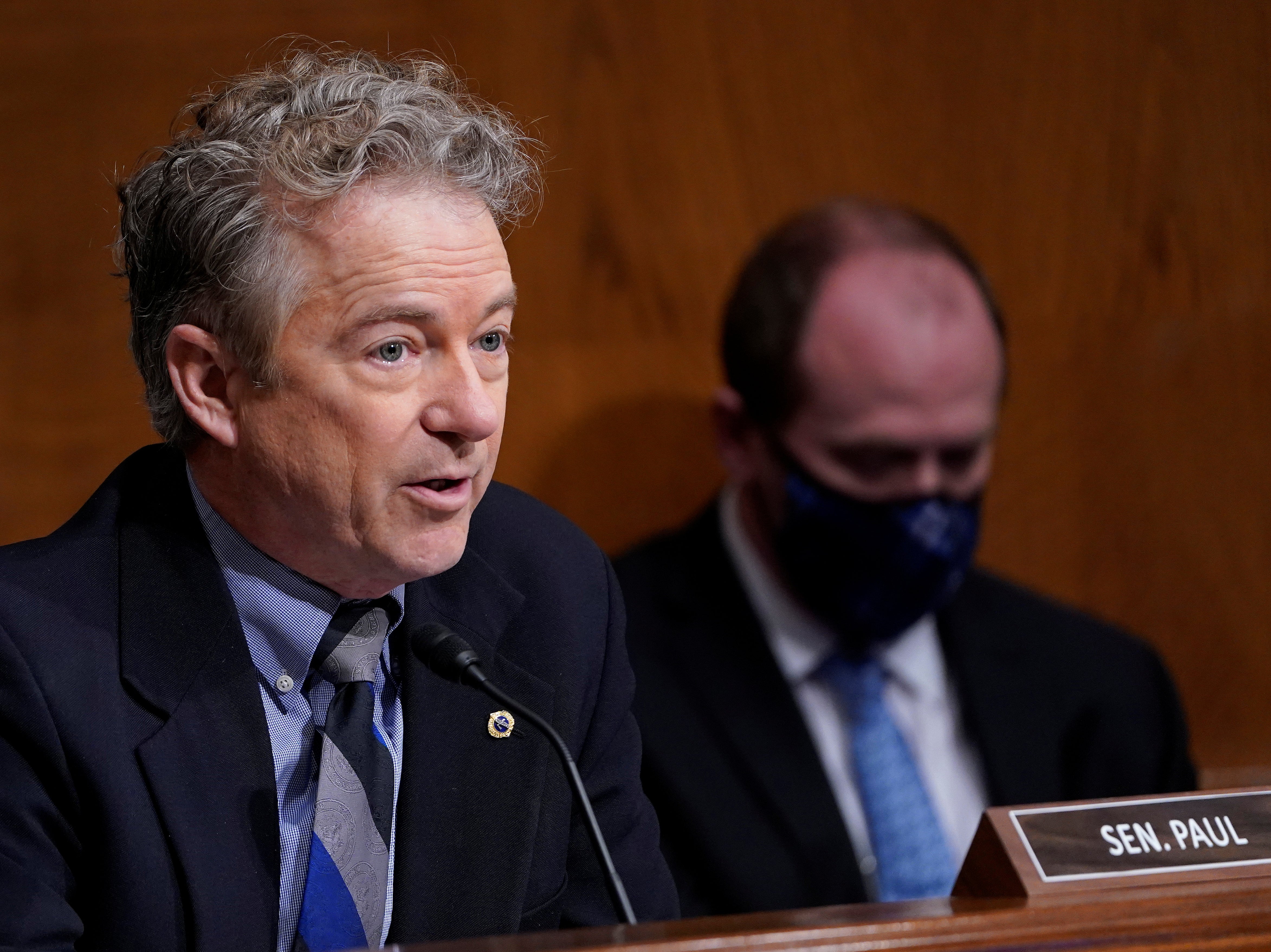 <p>Sen Rand Paul speaks during the Senate Health, Education, Labor and Pensions committee confirmation hearing</p>