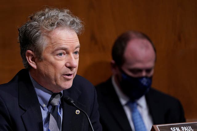 <p>Sen Rand Paul speaks during the Senate Health, Education, Labor and Pensions committee confirmation hearing</p>