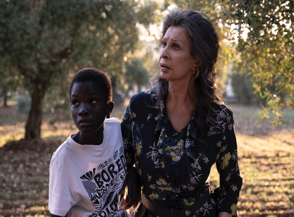 <p>Loren as Madam Rosa with Momo (Ibrahima Gueye) in ‘The Life Ahead’, her first starring role in over a decade</p>