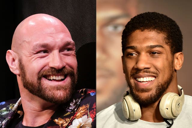 Se espera que Tyson Fury (izquierda) y Anthony Joshua unifiquen sus títulos de peso pesado este año