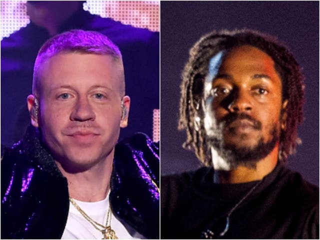 <p>Macklemore ganó el Grammy al Mejor Álbum de Rap en 2014, superando a Kendrick Lamar (derecha).</p>