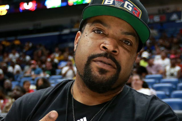 Ice Cube sits on the sidelines during the Big3 playoffs on 25 August 2019 in New Orleans, Louisiana