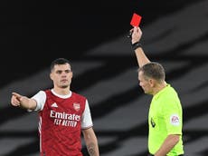 Mikel Arteta reveals Granit Xhaka feared abuse by Arsenal fans following red card in December