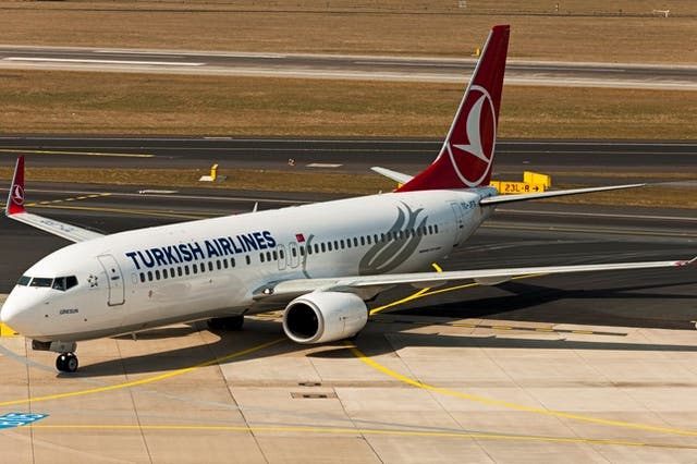 <p>A Turkish Airlines plane</p>