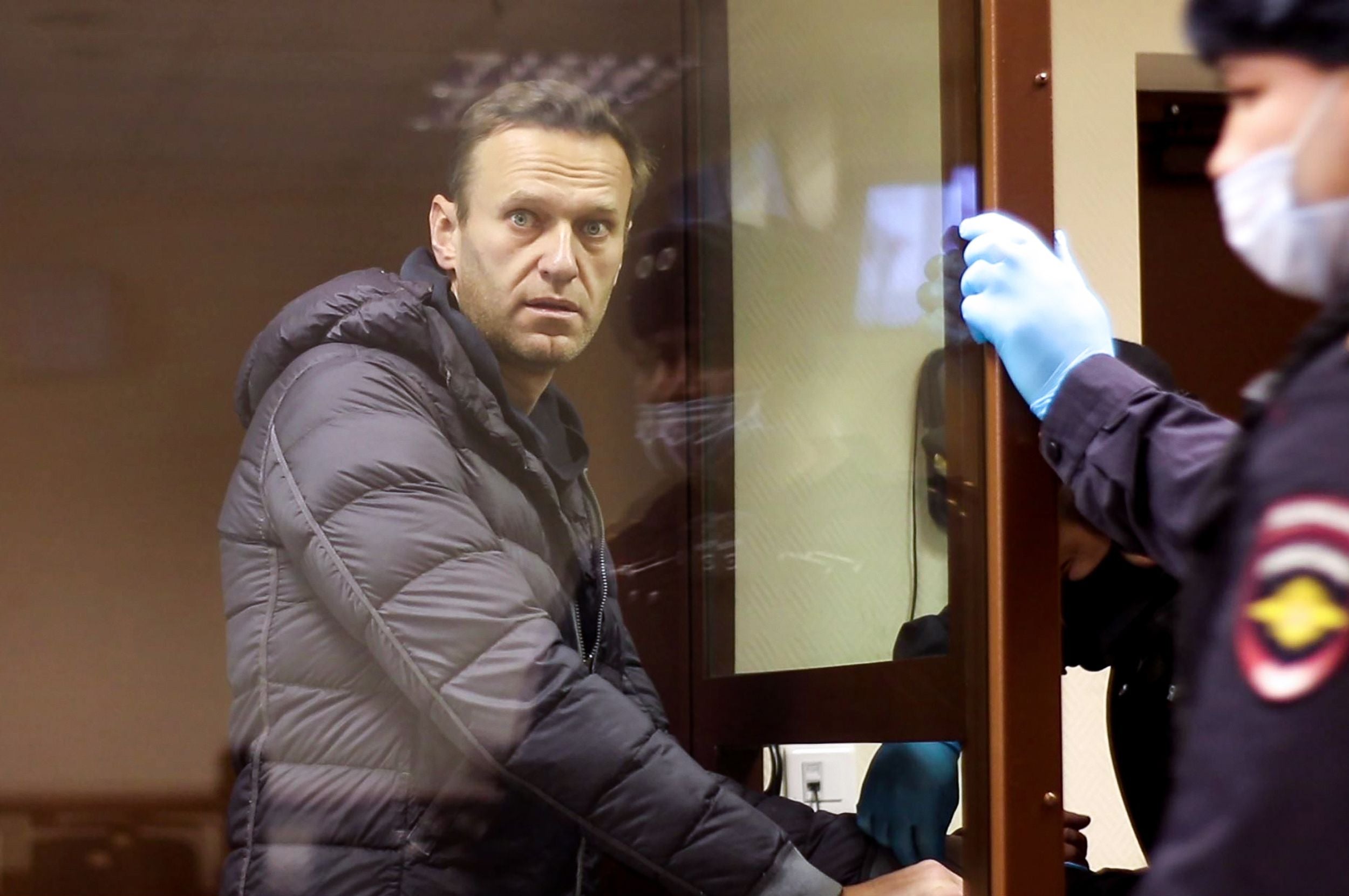 Alexei Navalny in court earlier this week