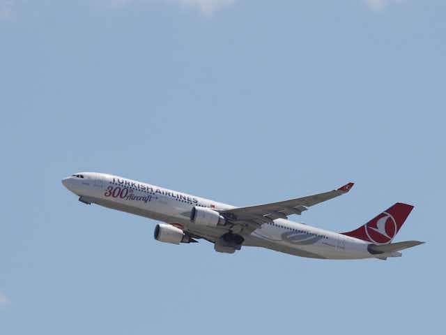 <p>An Airbus A330: the boy had climbed into the landing gear bay of a Turkish Airlines aircraft</p>
