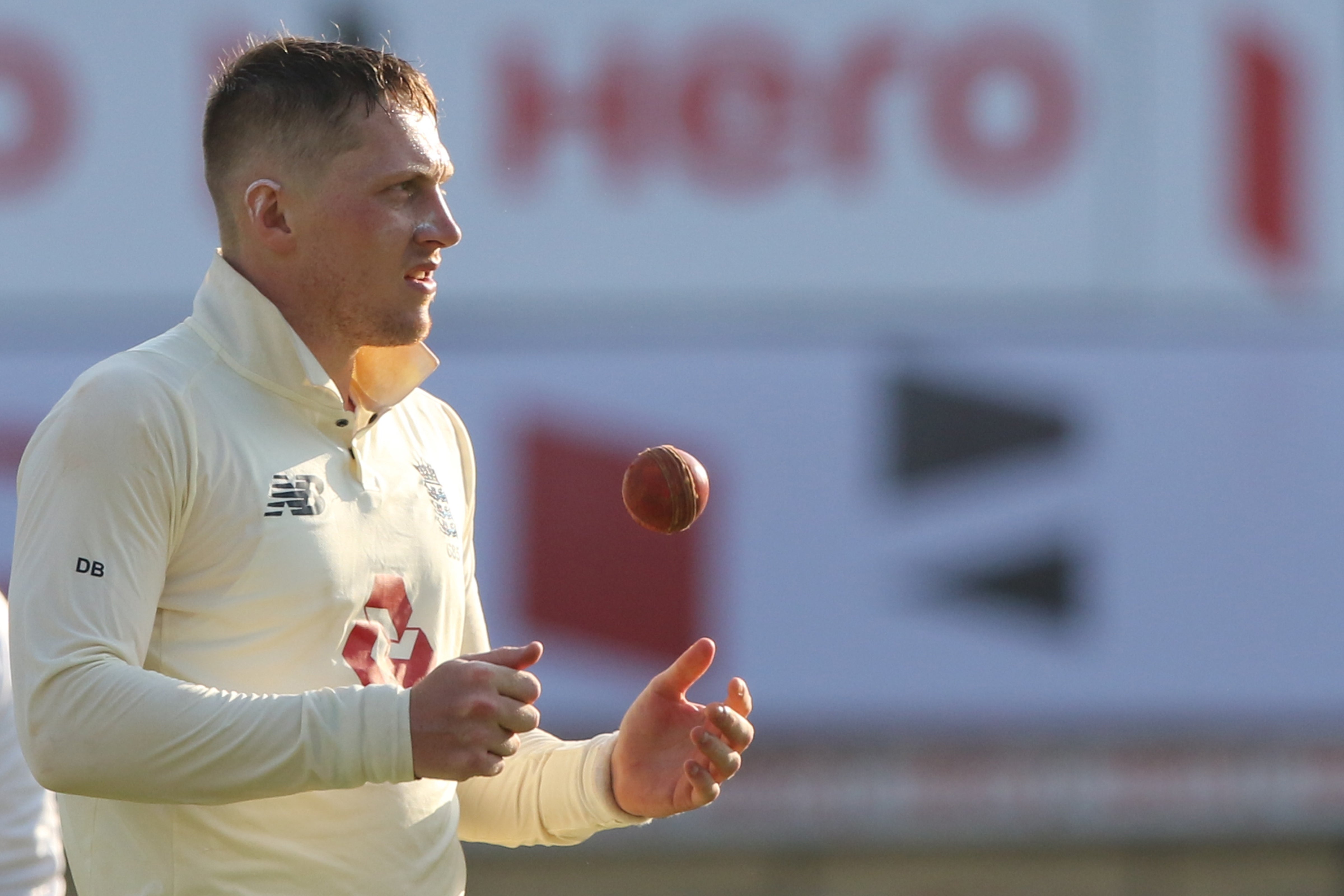 Dom Bess on day three of England’s first Test versus hosts India