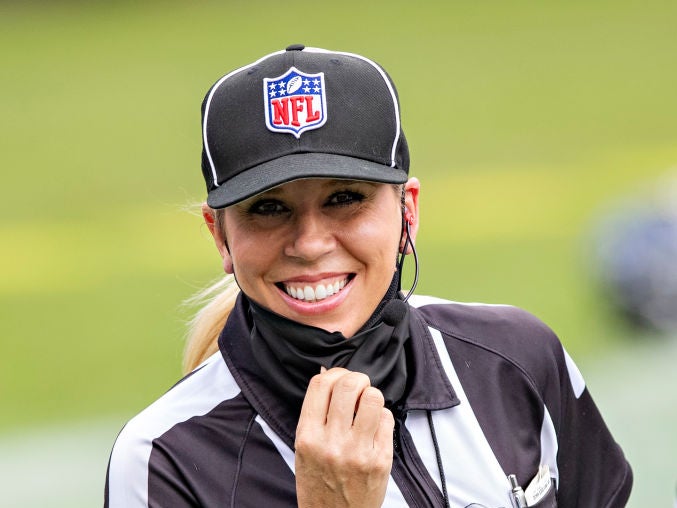 <p>Sarah Thomas will become the first female official at the Super Bowl</p>