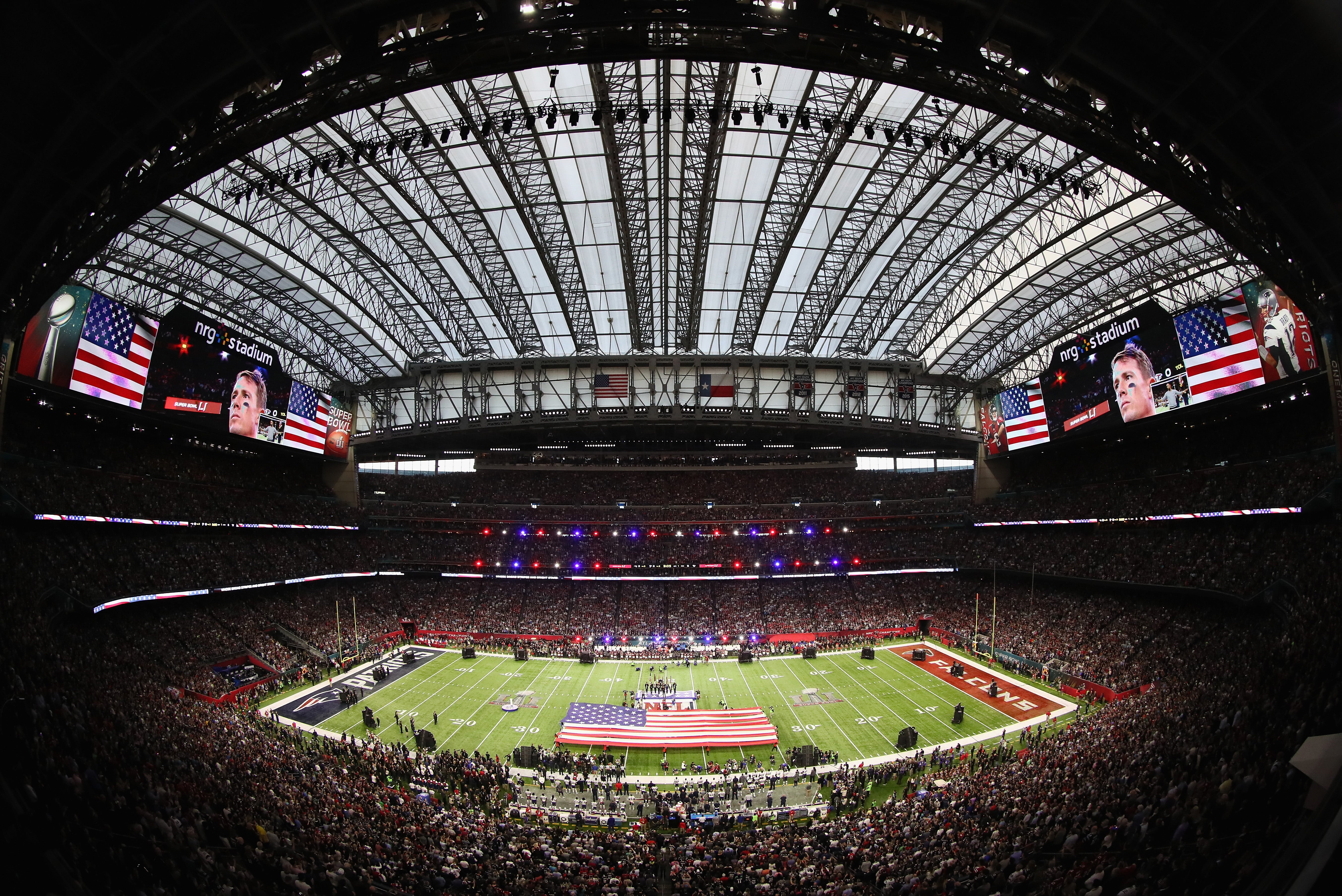 The NRG Statium in Houston, Texas prior to Super Bowl 51 between the New England Patriots and the Atlanta Falcons at NRG Stadium on February 5, 2017