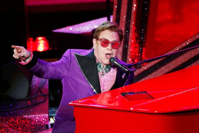 Elton John performs "(I’m Gonna) Love Me Again" from Rocketman during the Oscars show at the 92nd Academy Awards in Hollywood, Los Angeles