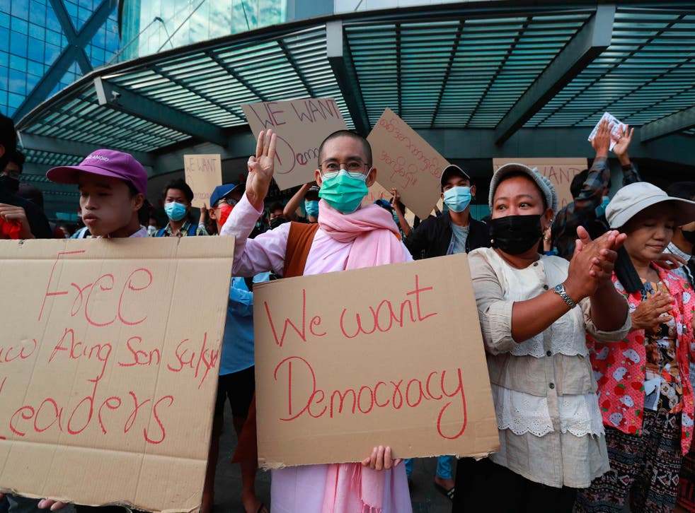 Week After Military Coup Protests Swell Rapidly In Myanmar Protesters Government Opposition Myanmar Aung San Suu Kyi The Independent Week After Military Coup Protests Swell Rapidly In Myanmar Protesters Government Opposition Myanmar Aung San Suu Kyi The Independent