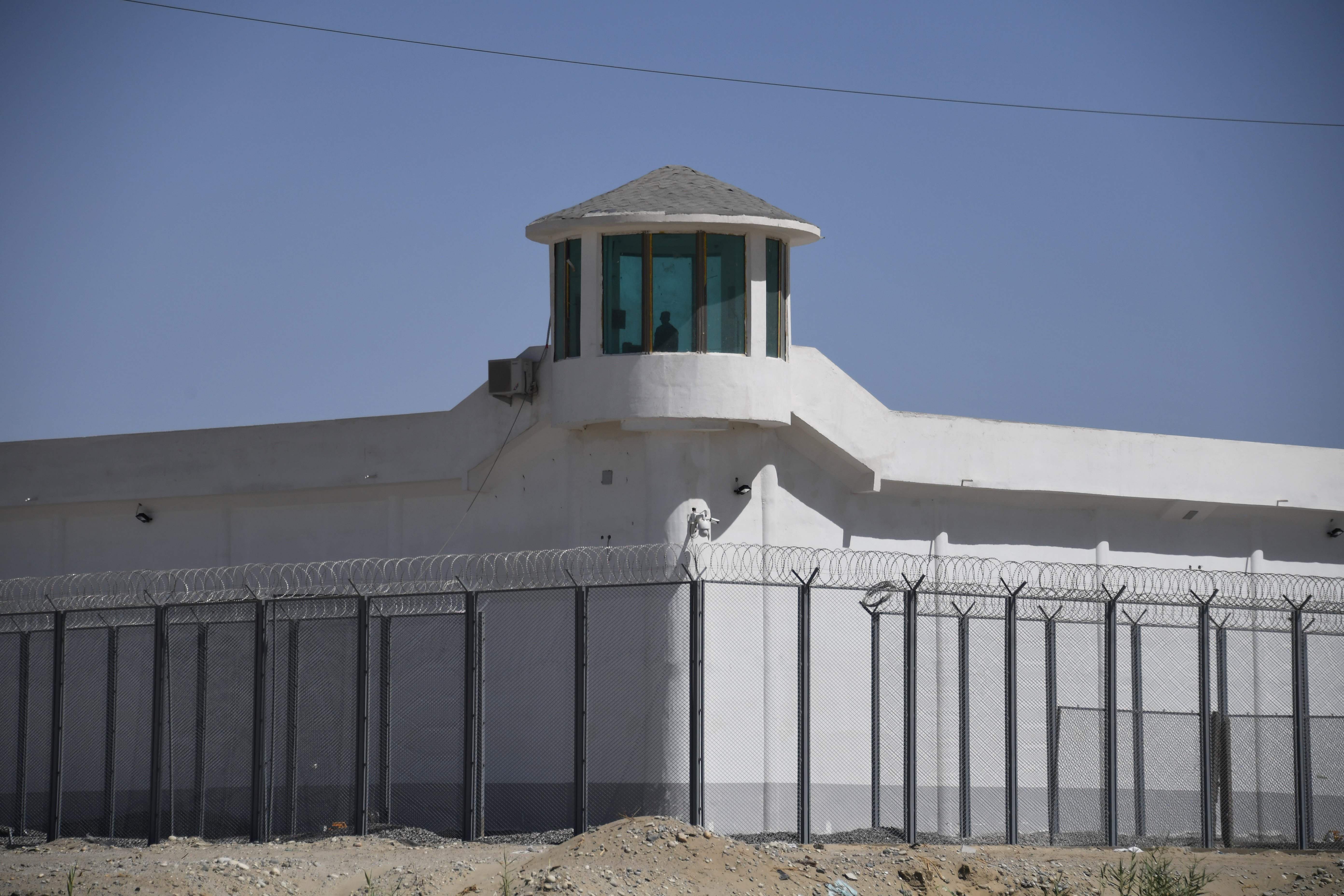 A watchtower on a high-security facility near what is believed to be a re-education camp where mostly Muslim ethnic minorities are detained, on the outskirts of Hotan, in China’s northwestern Xinjiang region