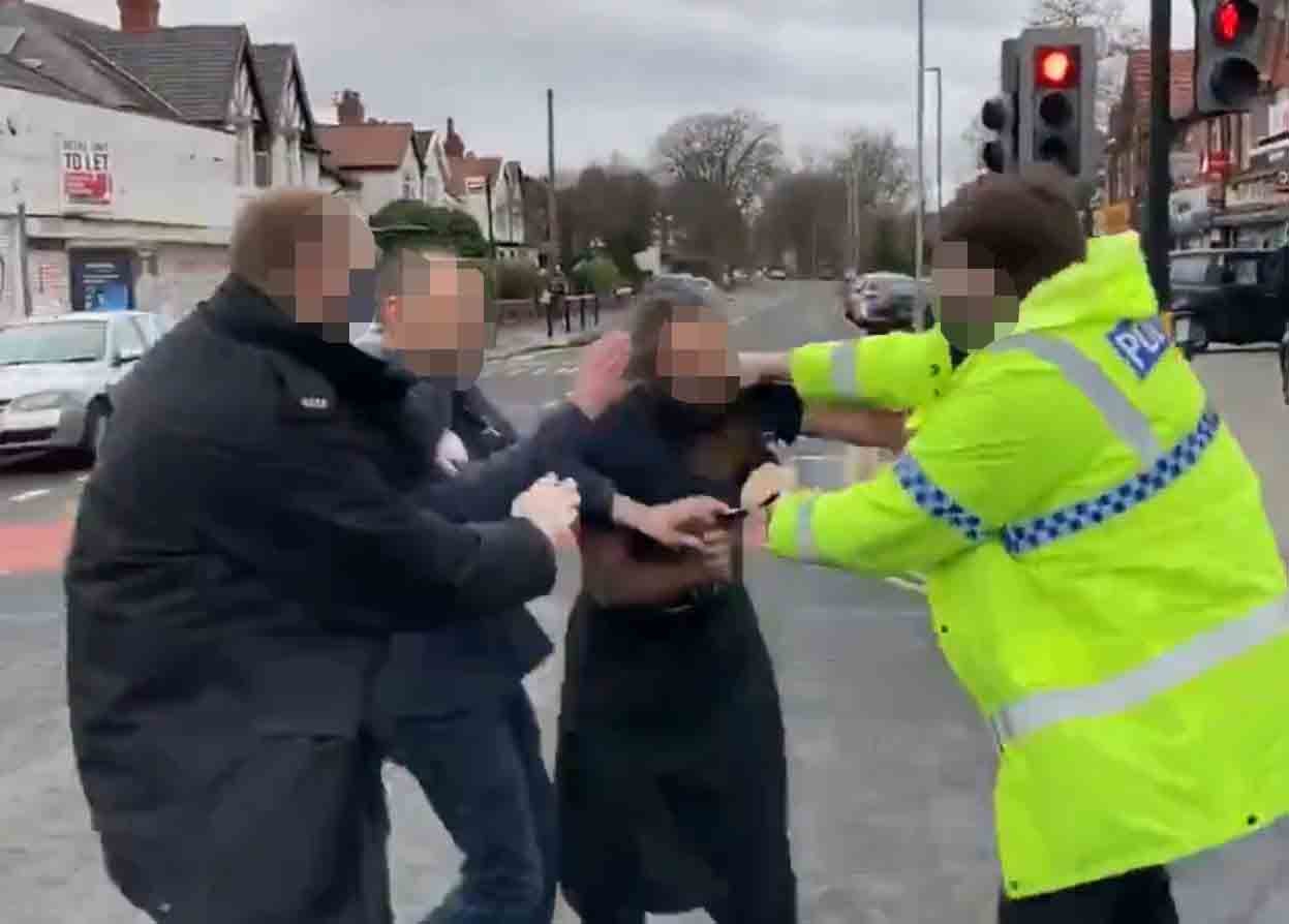 Greater Manchester Police has said it is aware of footage on social media showing a scuffle between an officer and a member of the public