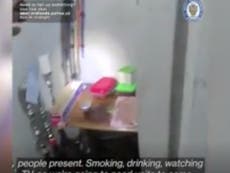 Police footage shows over 30 people breaking Covid rules relaxing in secret shisha lounge