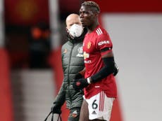 Manchester United midfielder Paul Pogba set for a ‘few weeks’ out with thigh injury