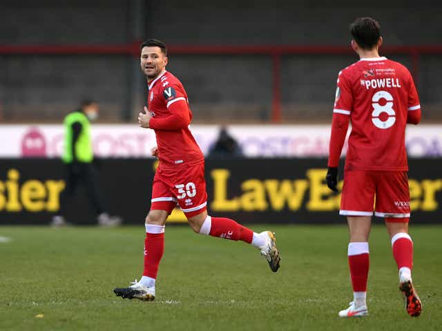 Mark Wright in action for Crawley Town