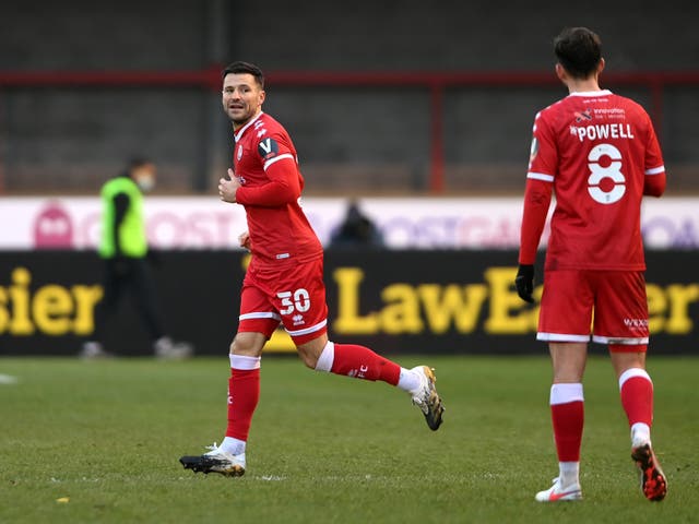 Mark Wright in action for Crawley Town