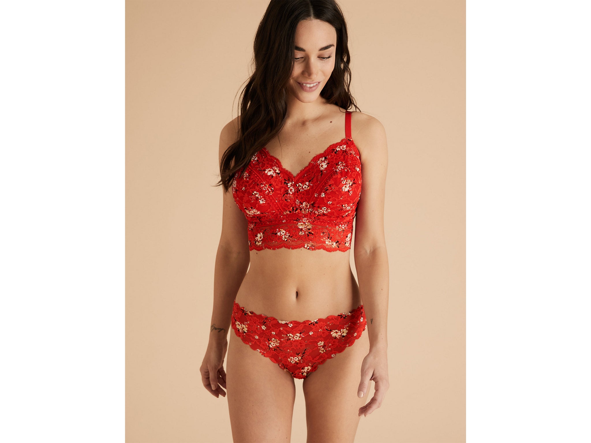 Emily Floral Lace Bralette with Bow