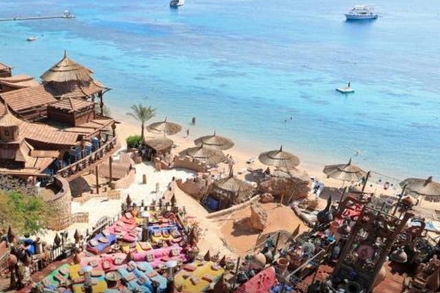 <p>A general view of the development of 'Farsha' mountain lounge areas in the Red Sea resort of Sharm el-Sheikh</p>