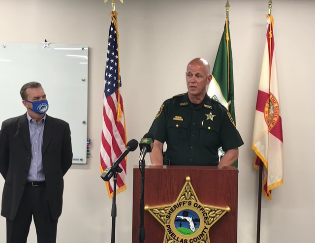 Mayor Eric Seidel and Sheriff Bob Gualtieri give a press conference on hackers breaching the water system