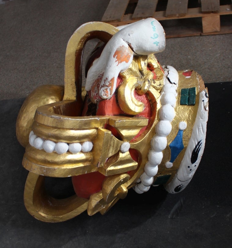 The crown from the figurehead, complete with sawn-off hands