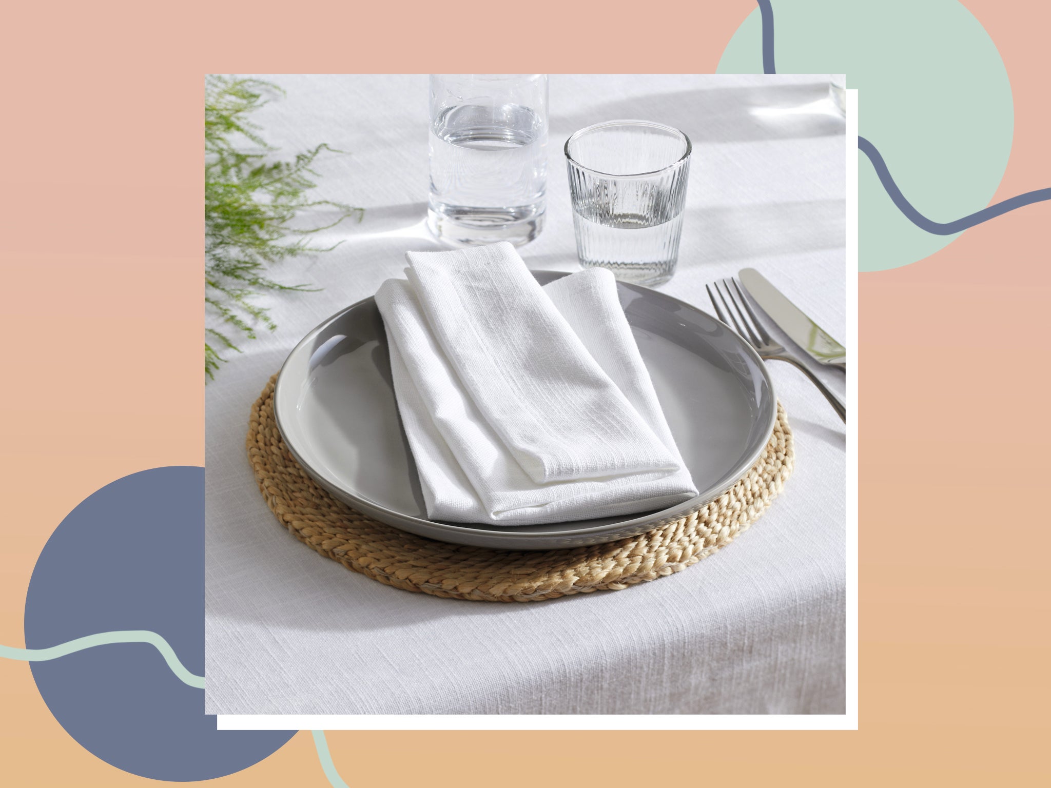 Umi By  Cloth Dinner Napkin 45x45 cm Pack of 12 Ultra-Luxurious Soft and Premium Cotton Hotel Quality Napkins Perfect for Events Hotel and Home-use Color-Navy