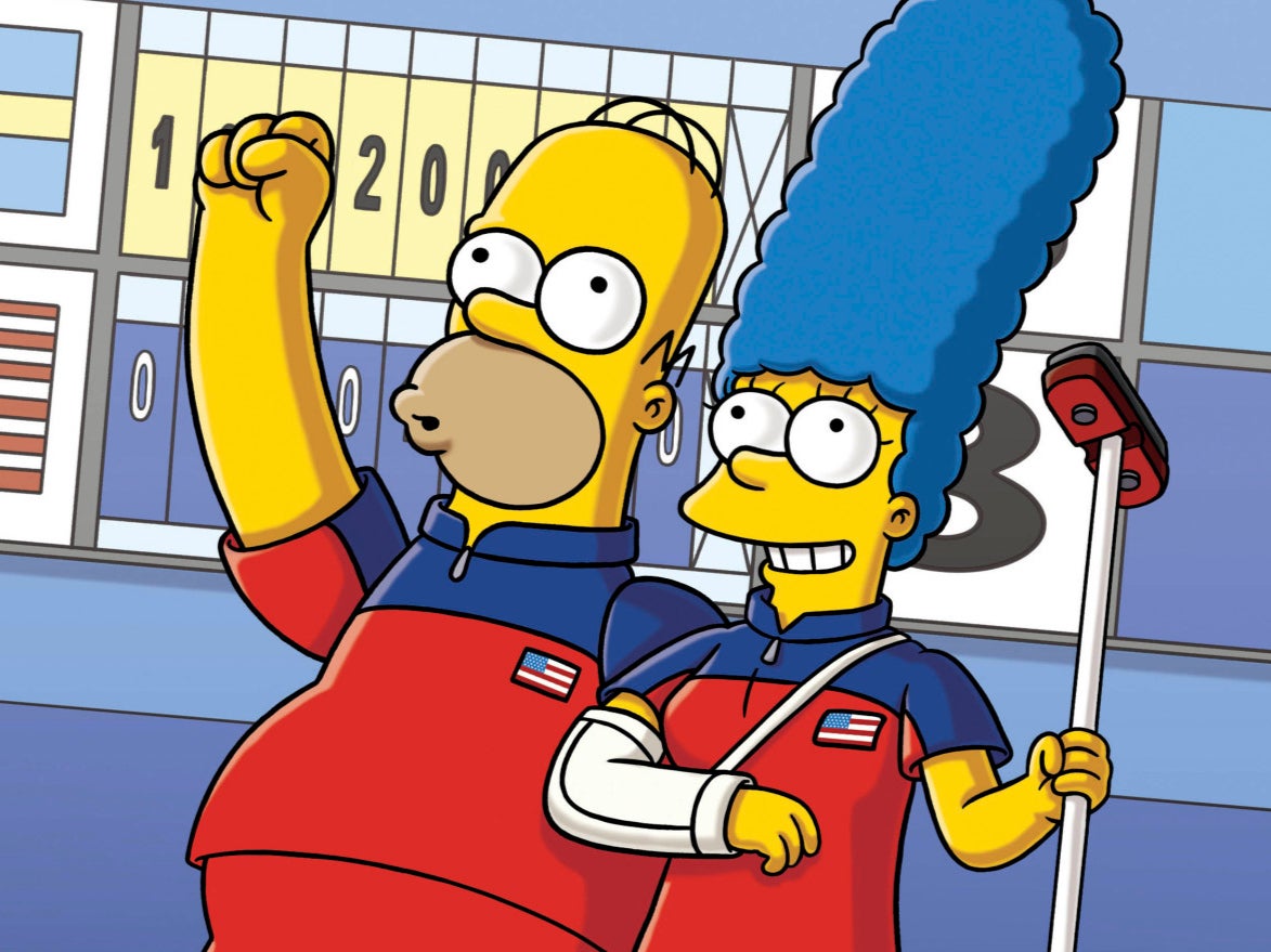 Marge and Homer head to the Olympic games in ‘Curl Meets Boy'