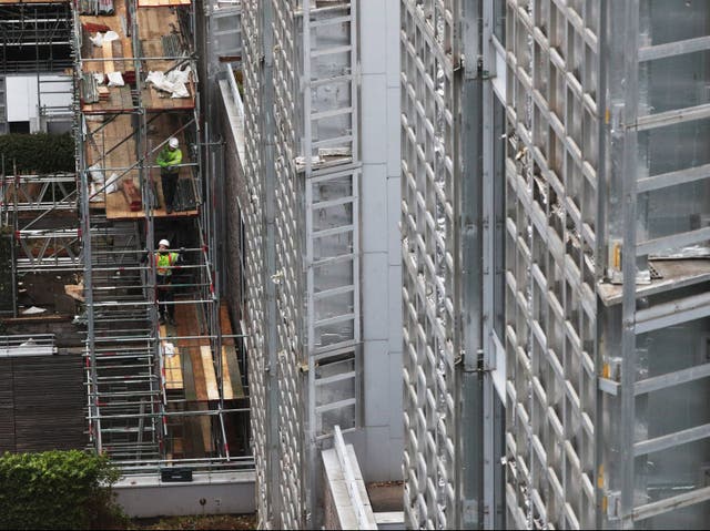 <p>Work to remove and replace non-compliant cladding</p>