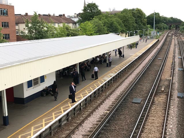 Emergency services were called to Surbiton station, southwest London, after a railway worker was hit by a train
